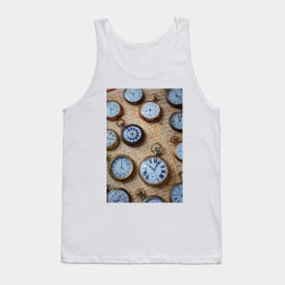 Antique Pocket Watches On Vintage Letters Tank Top